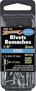 RSS1/8 SHORT STEEL RIVET 1/8"