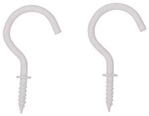 CUP HOOK 1-1/4IN WHITE STEEL