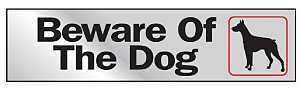470 SIGN VNYL BWRE OF DOG2X8IN