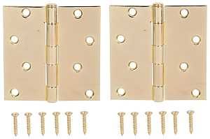 HINGE DR SQ 4X4IN PLT BRT BRS