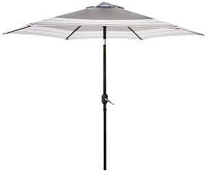 UMBRELLA SOL&amp;STRPD BLK&amp;TAN 9FT