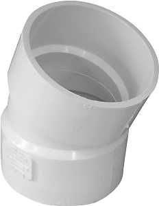 414204BC PVC S&amp;D 22.5D ELBW 4"