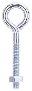 ZINC EYEBOLT W/NUTS 1/4X3