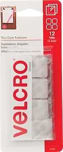 91330 CLEAR 7/8 SQUARE VELCRO