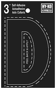 30414 3IN BLACK VINYL D LETTER