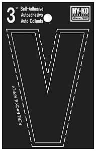 30432 3IN BLACK VINYL V LETTER