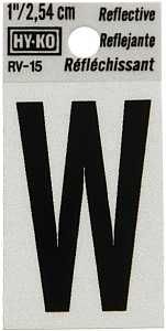 RV-15/W 1" REF VINYL LETTER W