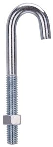 ZNC STL J-BOLT W/NUT 1/2X6