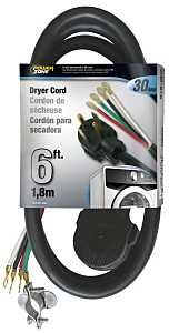 DRYER CORD 10/4 SRDT BLACK 6FT
