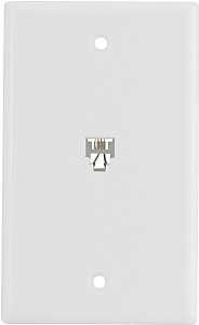 3532-4W WHT FLSH MNT TELE JACK