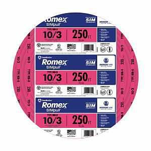 NMB 10/3 G PINK 250FT WIRE 30A
