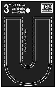 30431 3IN BLACK VINYL U LETTER