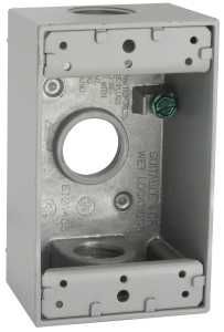 5324-5 ALUM GRY 3 OUTLET BOX1G