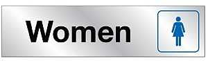 479 SIGN VINYL SLVR WOMEN2X8IN