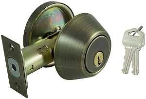 DEADBOLT SNGL CYL 6-WAY ANTBRS
