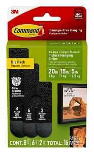 17218BLK-16ES PIC HANGING STRP