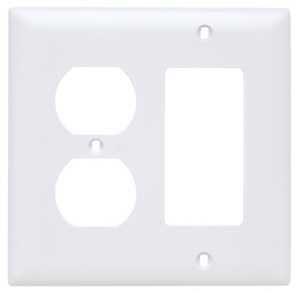 WALL PLATE 2G 1DPX & 1DECO WHT