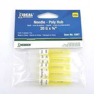 9367 NEEDLE HUB POLY 20GX3/4IN
