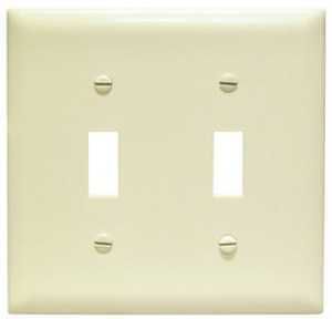 WALL PLATE 2GANG 2 TOGGLE IVRY