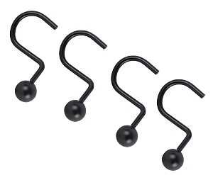 HOOK BALL CURTAIN SHWR ST MBLK
