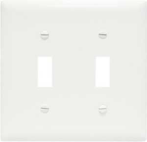 WALL PLATE 2GANG 2 TOGGLE WHT