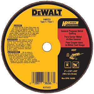 DW8723 CUTTING WHEEL 4X1/16IN