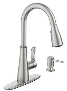 87245SRS FAUCET P-DWN 1HNDL SS