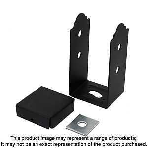 APB66 POST BASE ADJ BLK 6X6IN