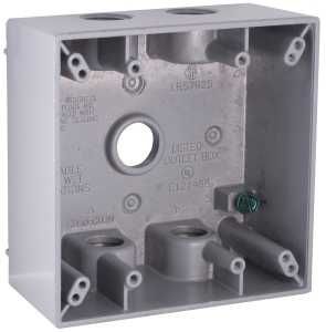 5337-5 ALUM GRY 5 OUTLET BOX2G
