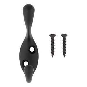 N830-625 COAT HOOK HVYD MATBLK