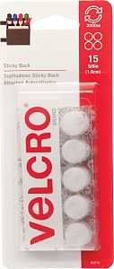 90070 WHT VELCRO COIN 5/8IN