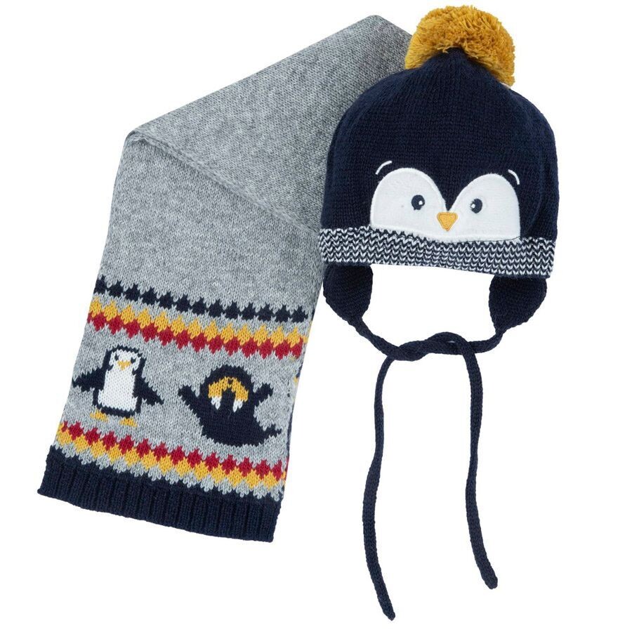 Cappellino e sciarpa neonato pinguino CHICCO
