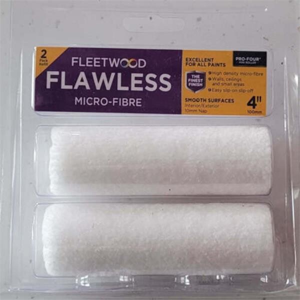 Fleetwood Flawless Micro-Fibre 4" Rolling Sleeves - Twin Pack