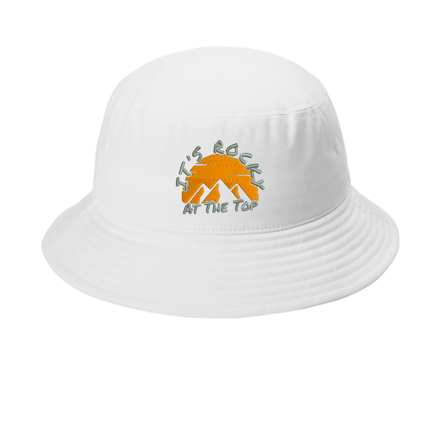 Classic &quot;Its Rocky At The Top&quot; Twill Tennessee Bucket Hat (White)