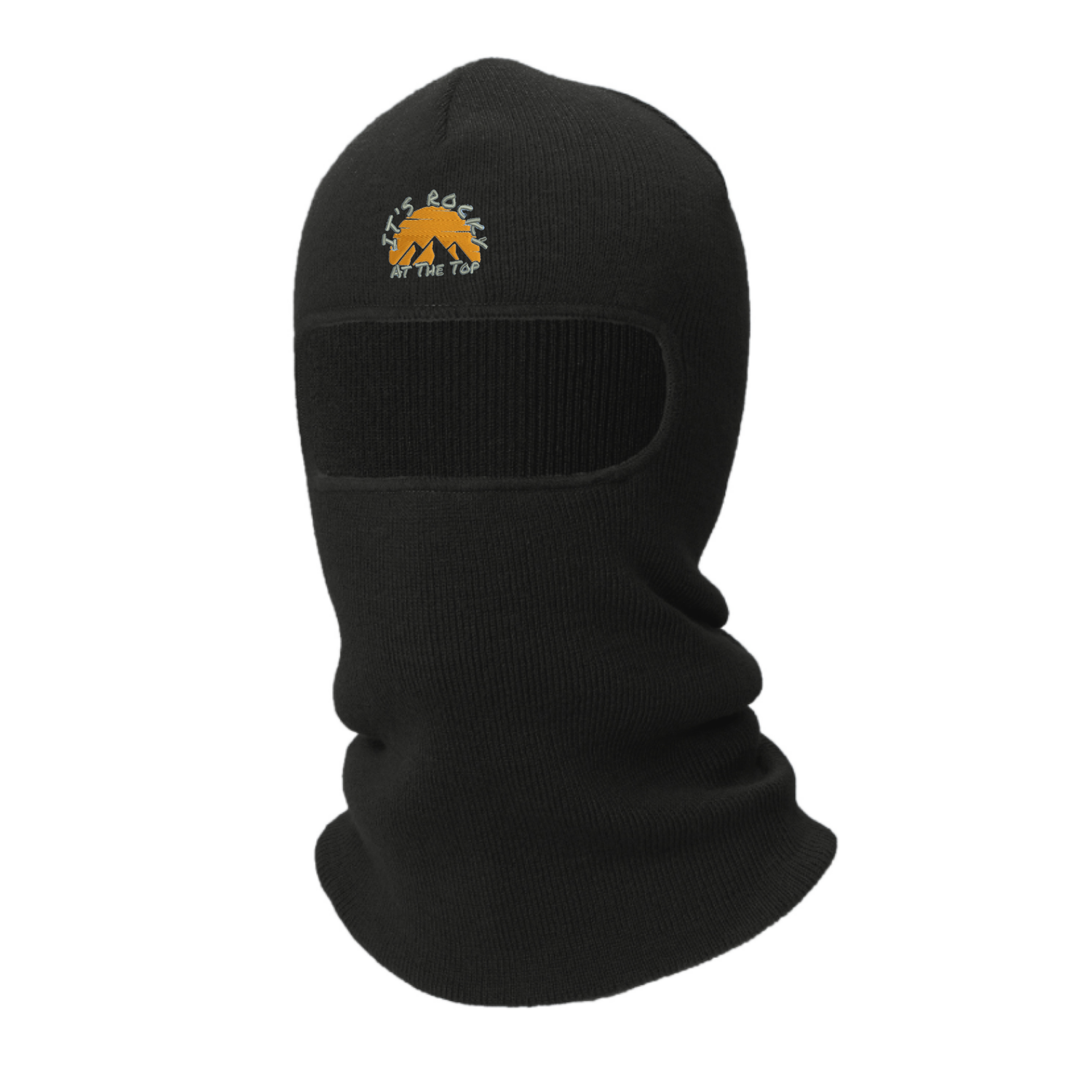 &quot;Its Rocky At The Top&quot; Rib Knit Tennessee Face Mask (Black)
