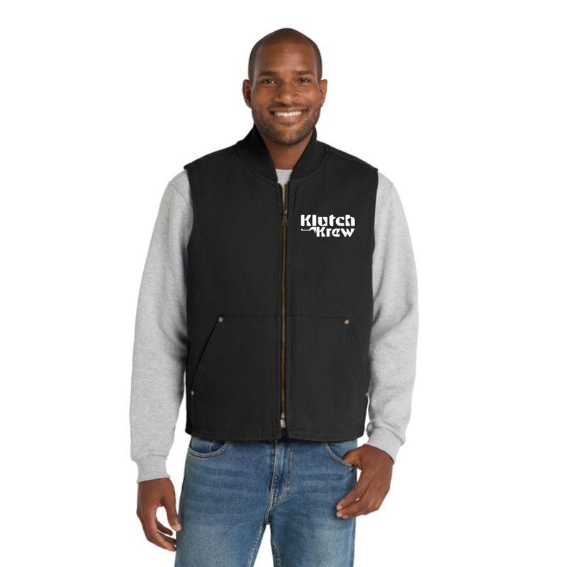 &quot;Klutch Krew&quot; Washed Duck Cloth Vest (Black)