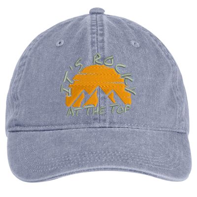 "Its Rocky At The Top" Authentic Pigment-Dyed Baseball Cap (Light Blue)
