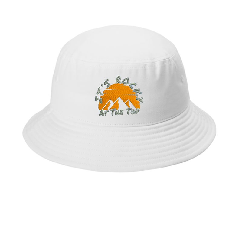Classic "Its Rocky At The Top" Twill Tennessee Bucket Hat (White)
