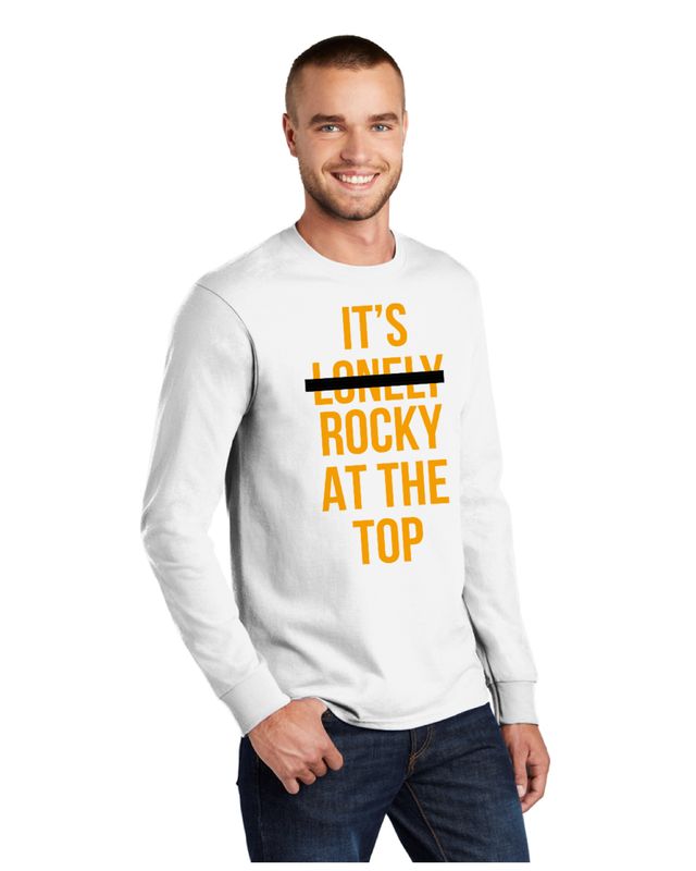 “Rocky At The Top” Long Sleeve Tennessee T-Shirt (White)