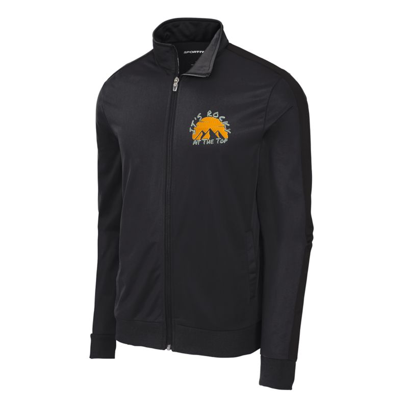 "Its Rocky At The Top" Tennessee Tricot Sleeve Stripe Track Jacket (Black Out)