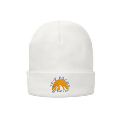 "Its Rocky At The Top" Fleece-Lined Tennessee Beanie (White)