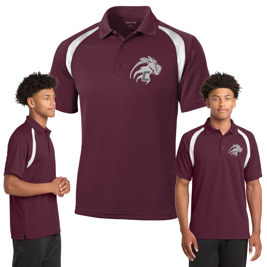 Maroon/White Dry Zone® Colorblock Raglan Polo