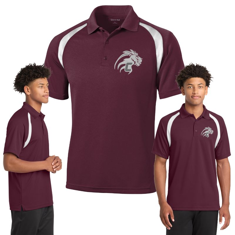 Maroon/White Dry Zone® Colorblock Raglan Polo