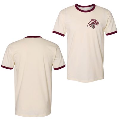 Natural/Maroon Unisex Cotton Ringer T-Shirt