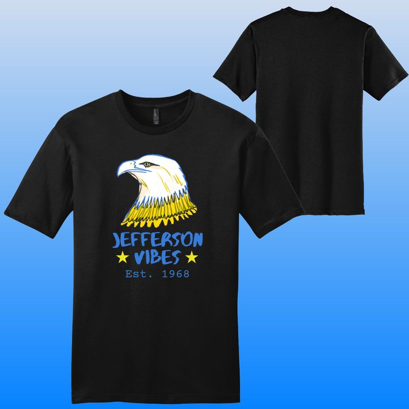 Black "Jefferson Vibes" Ring Spun Tee