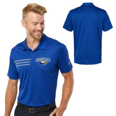 Royal Blue Adidas 3-Stripes Chest Polo