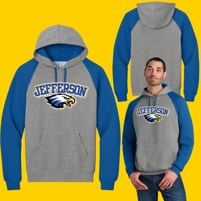 Oxford/Royal Colorblock Raglan Hoodie Sweatshirt