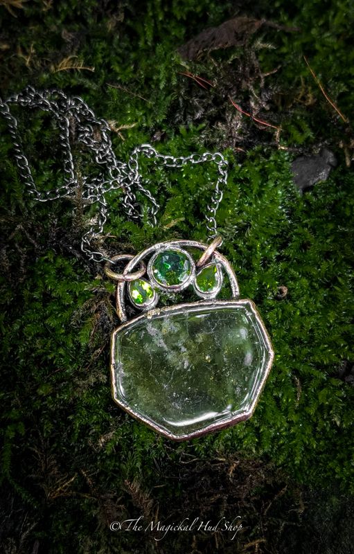 The Whispering Woods: A Symphony of Earth's Verdant Heart: 2.5ct Peridot, 3.4ct Fern Green Quartz, 102.8ct Grossular Green Garnet