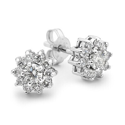 18ct Claw Set Diamond Earrings