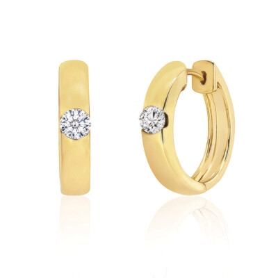 9ct Gold Huggie Diamond Earrings